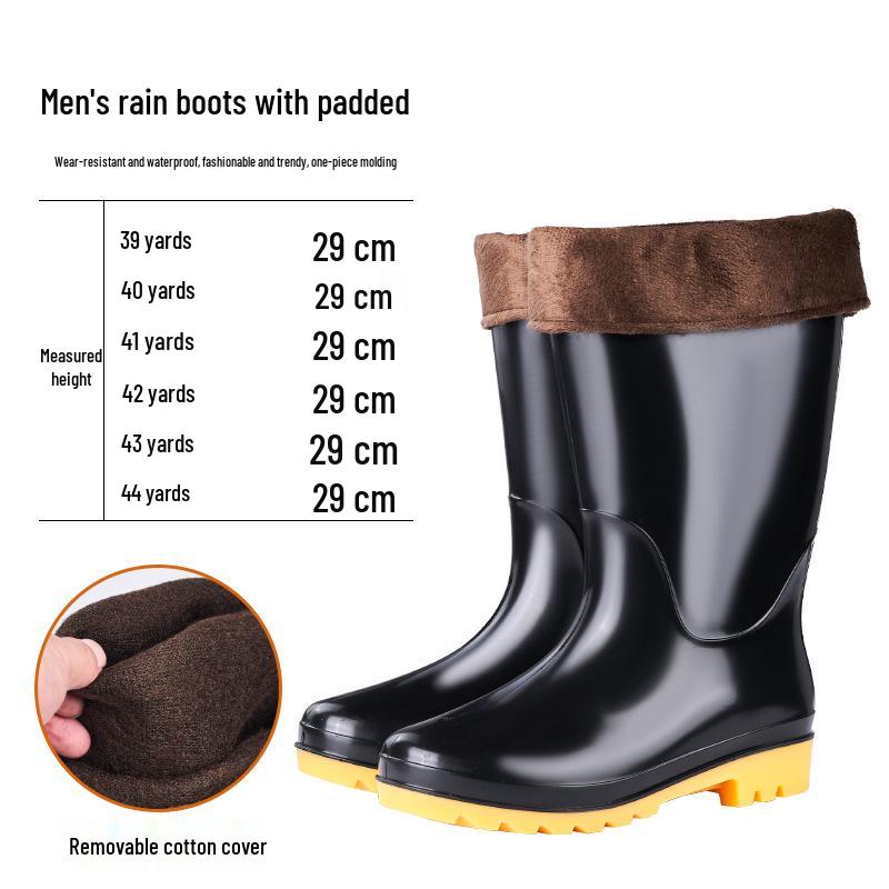 Мужские зимние полусапоги из хлопка с флисовой подкладкой и круглым носком для использования на кухне