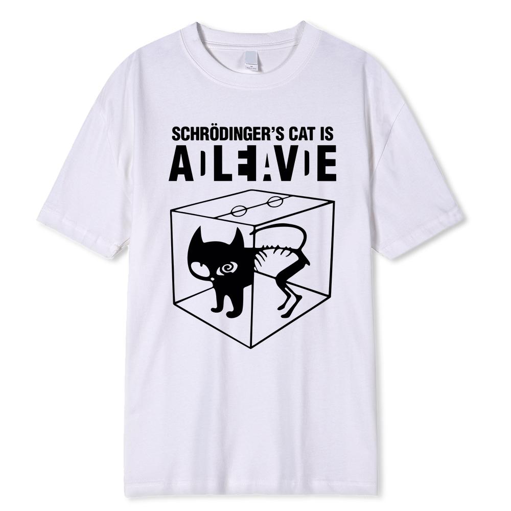 Мужская футболка высшего качества 100% хлопок с принтом кота Шредингера, мужская футболка с коротким рукавом, повседневная женская футболка с принтом «Теория большого взрыва»