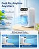 Stay Cool Anywhere! Portable Mini AC Fan - Rechargeable & Whisper Quiet for Desk, Car & Travel,2-in-1 Portable Air Cooler & Humidifie