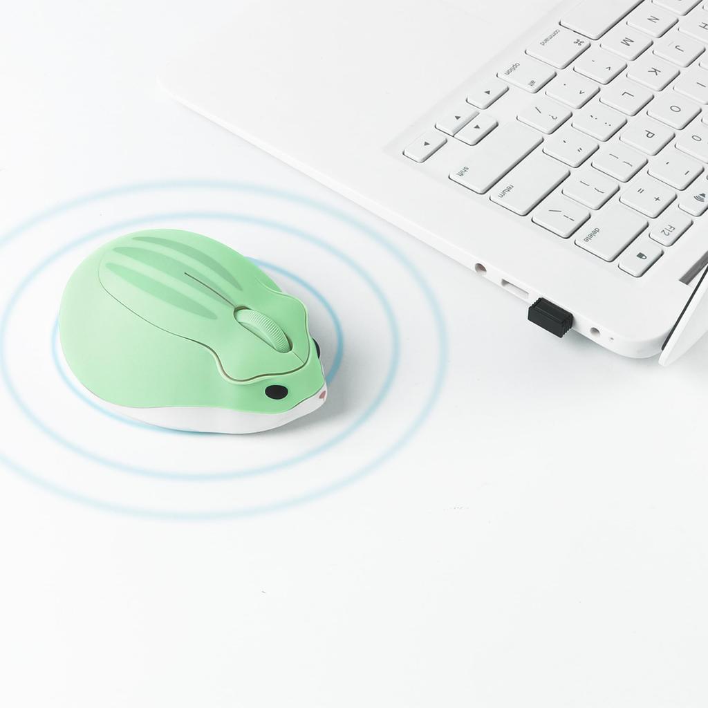 RUUNNER Cute Hamster-Shaped 2.4GHz Wireless Mouse, Small, Lightweight, Portable, with USB Receiver, Suitable for Kids, Women, and People with Small