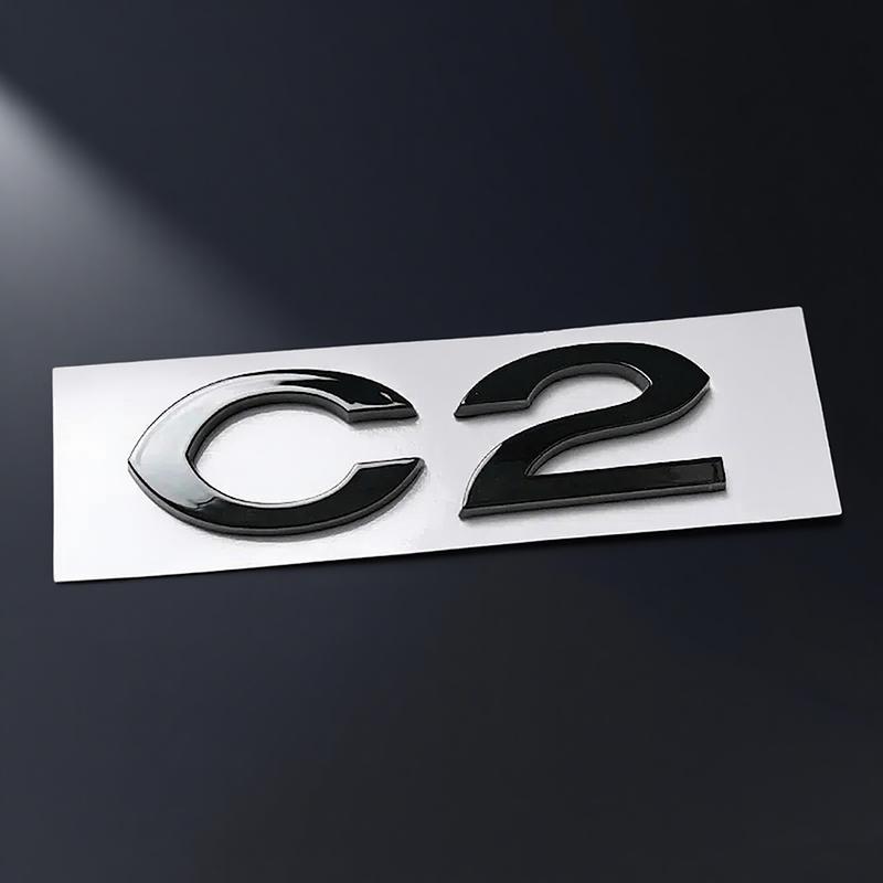 Черно-серебристый для Citroën C1 C2 C4 C5 Elysee ABS Хромированный Логотип Эмблема Буквы Значок Внешний Стайлинг Автомобиля Авто Наклейка на Задний Багажник