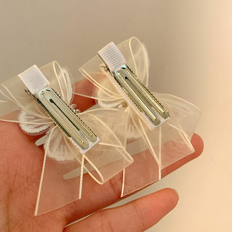 2 шт. сказочные белые прозрачные кружевные бабочки заколки для волос для женщин милые жемчужные бабочки шпильки детские банты заколки для волос доступ