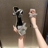 Women's High Heels Comfortable Sandals Instagram Fairy Style Bow Skirt Slim Design Summer Spring Height Increasing Feature Big