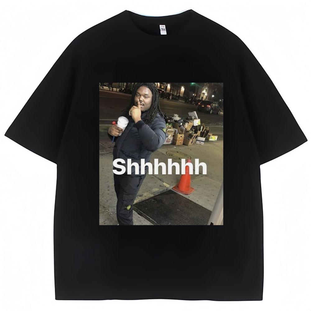 Lucki Shhhhh Забавный Мем Принт Футболки Мужские Женские Оверсайз Юмор Футболка 100% Хлопок Круглый Вырез Повседневные Футболки