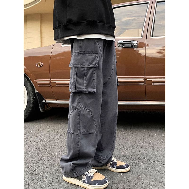 American Retro Stylish Wide Leg Leisure Cargo Pants