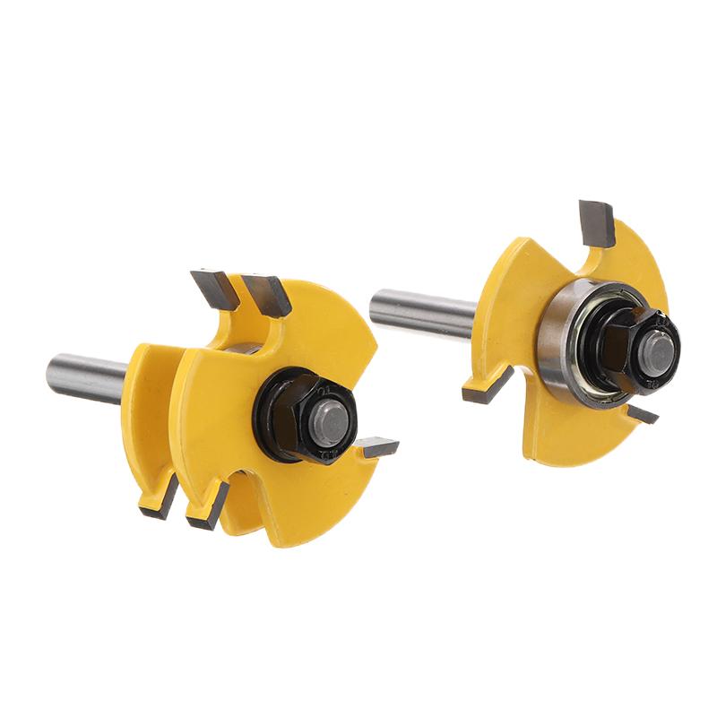 2 шт. новый набор фрез с язычком и пазом, хвостовик 8 мм, Т-образный 3-зубый полезный резак