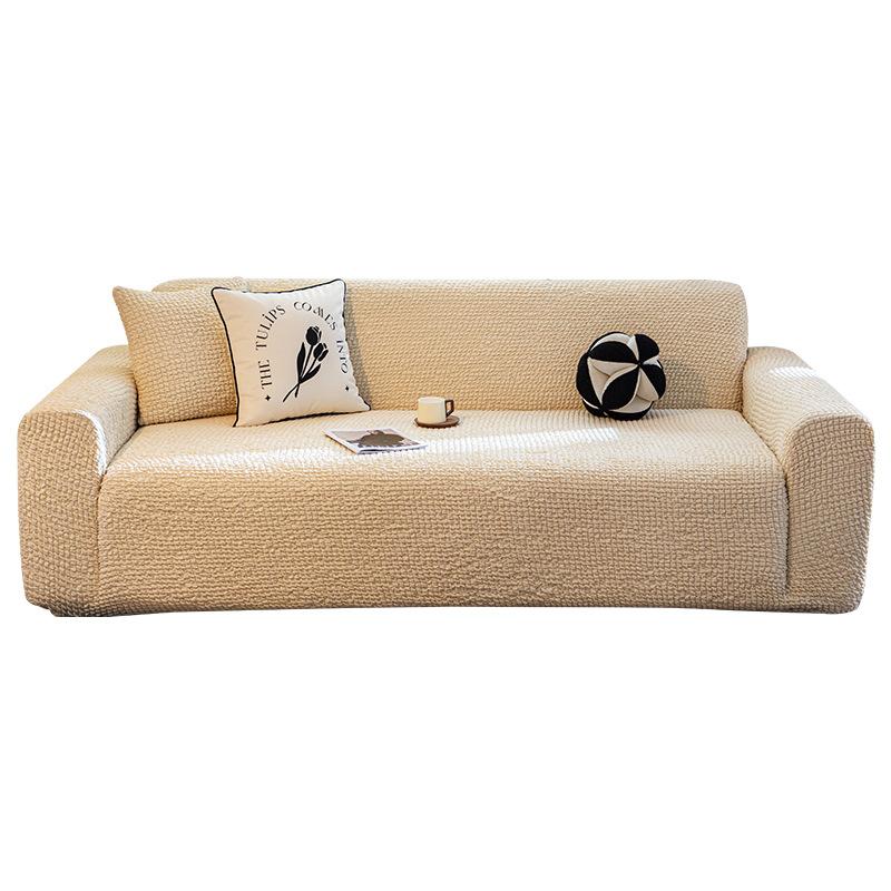 Чехол на диван из пузырчатой ткани, полная защита, кремовый стиль, устойчивый к царапинам кошек, эластичный протектор для дивана