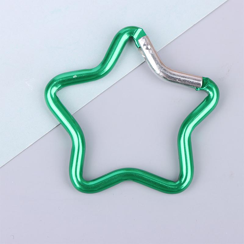 Алюминиевый карабин в форме пятиконечной звезды, зажим для ключей, брелок для ключей на открытом воздухе, крючок для бутылки, подвесная пряжка
