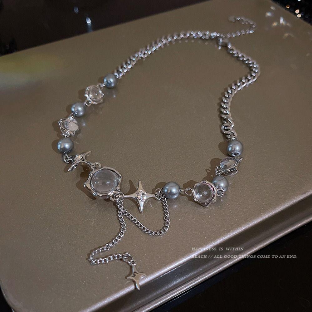 Gift Y2K Exquisite Star Necklace Moon Stone Bracelet Women Jewelry Accessories Korean Style Choker