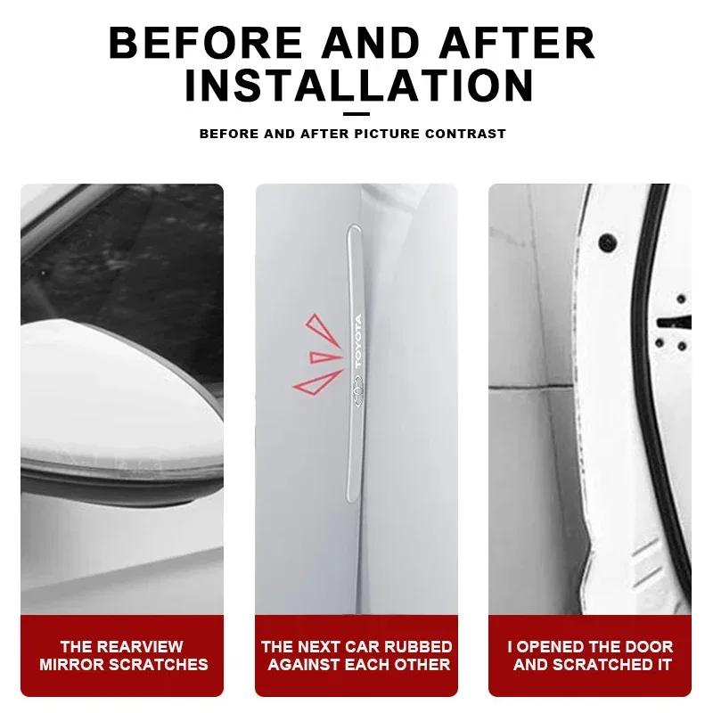 4 шт. Прозрачный протектор от столкновений для двери автомобиля, бампер, наклейка для Toyota Camry Corolla Yaris Chr Auris Avensis T25