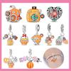 Медь Осенняя Тыква Кленовый Лист Хэллоуин Конфеты Шармы Бусины Подвеска Для Оригинального Браслета Женские Украшения для Девочек