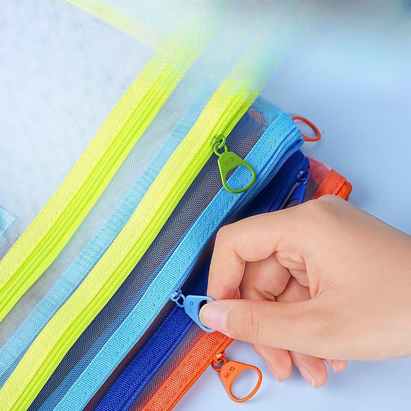 Primary School Students' Subject Classification Bags, Storage and Homework Bags, Zipper-type Double-layer Large-capacity Subject Classification Bags