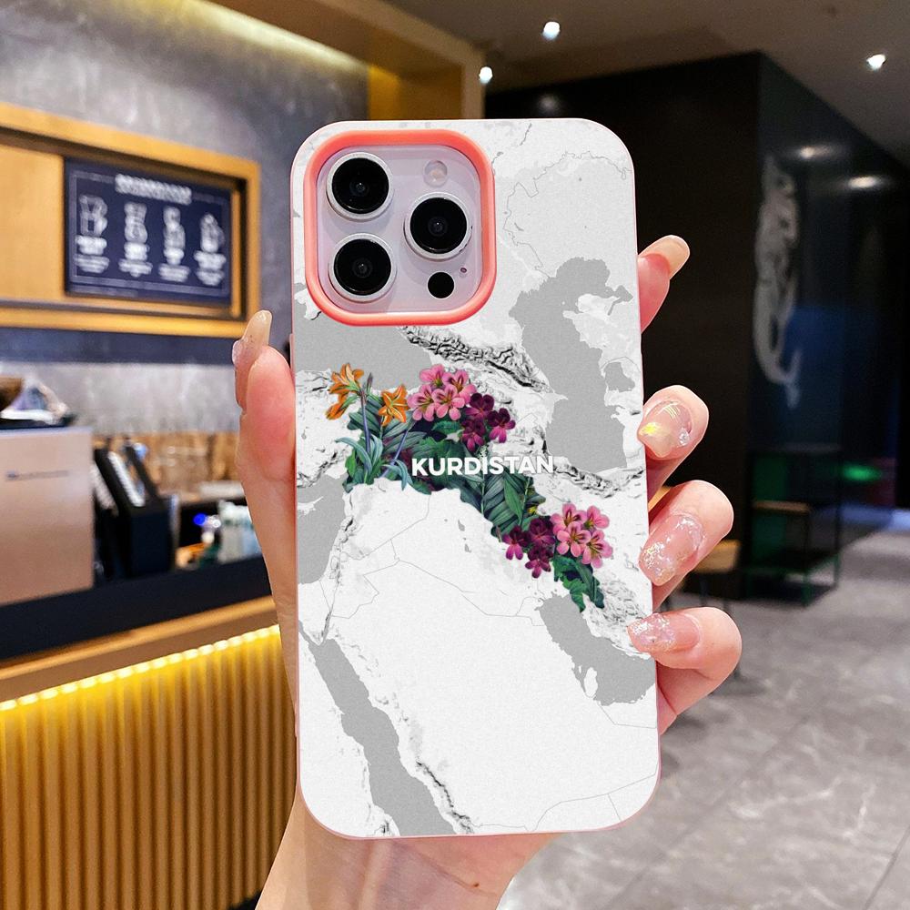 Kurdistan Flag Jelly Double layer Pink Mobile Phone Case for iPhone 17 16 15 14 13 12 11 Air Pro Max Plus Protective