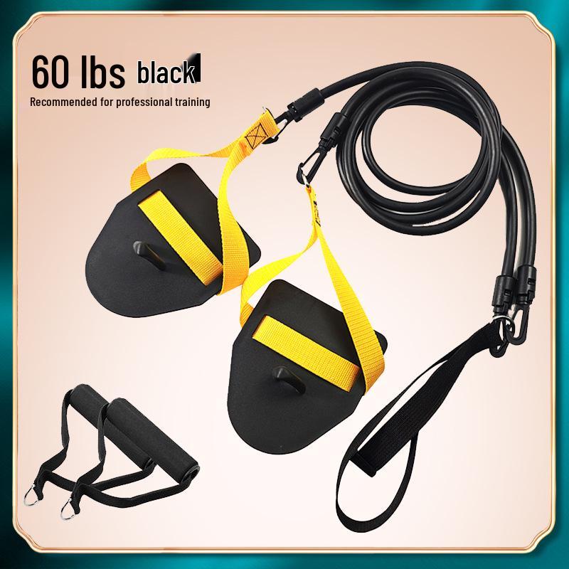 Freestyle Land Swimming Trainer: Resistance Bands with Arm Strength Ropes & Hand Paddles
