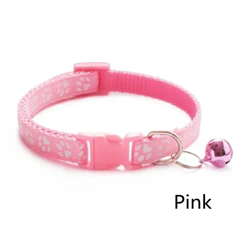 Cat Dog Universal Collar Adjustable footprint Pet Collar with Bell and PP Material Separator Reflecting Safety Bucket Solid Safe