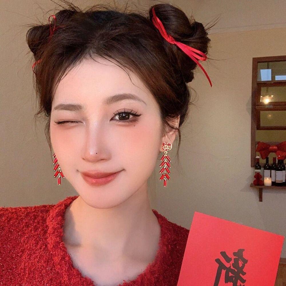 Good Luck New Year Earrings Zinc Zinc Alloy Jewelry Accessories Chinese Style Earrings Earring Pendant