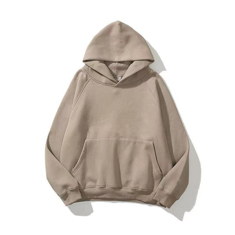 Raglan Sleeve Double-Layer Hoodie High Street Streetwear Couple Sweatshirt Fleece Quick-Dry Long Sleeve