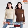 German Velvet Half-High Collar Slim Fit Long Sleeve Women's Top for Autumn/Winter
