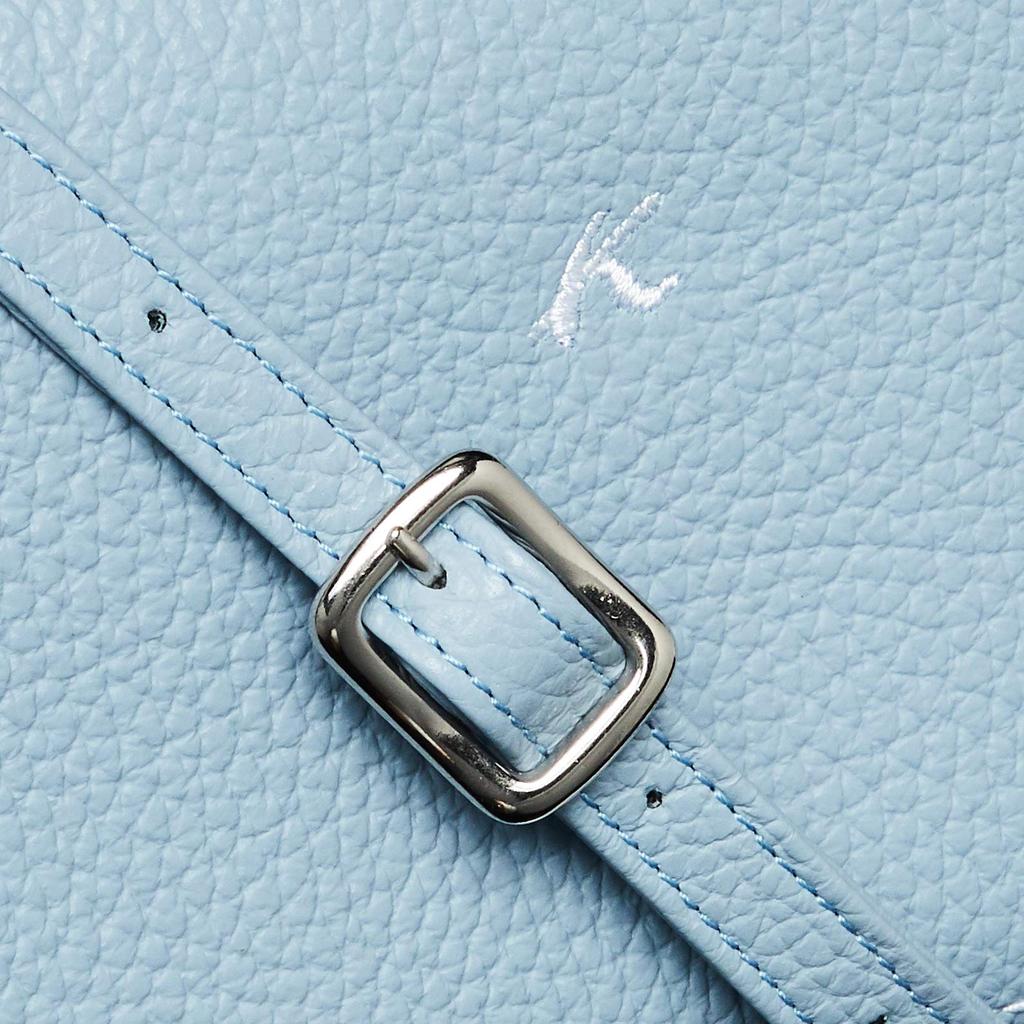 Кошелек-кошелек со съемным плечевым ремнем ZH0378 Blue Stitch 84901 [Kitamura] женский серый/белый