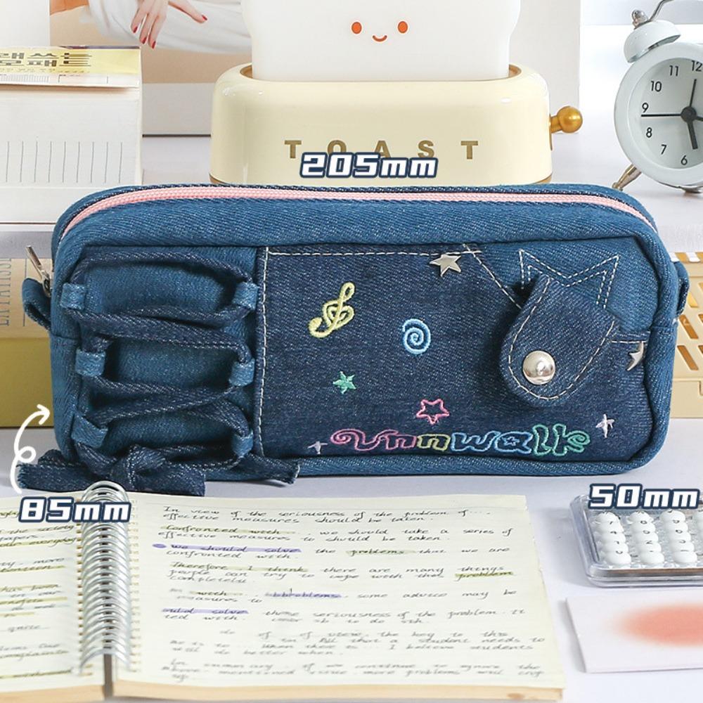 Large Capacity Pen Bag Zipper Stationery Organizer INS Pencil Case Students