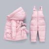 Baby Children Down Jacket Suit Boys and Girls Two-piece Suit 1-3 Years Old Infant Cartoon Thickened Coat