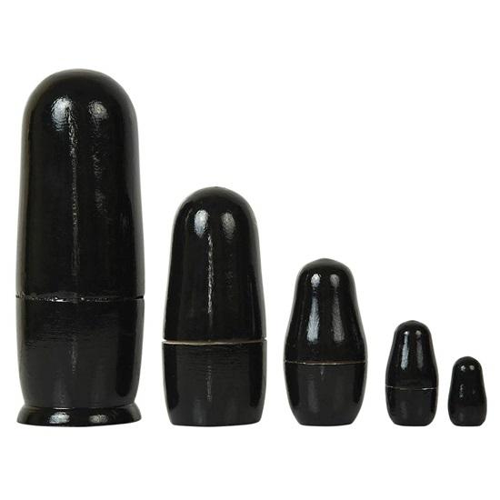 Набор из 5 кукол-сов Деревянные матрешки ручной работы Хороший экспонат и хорошая идея для подарка 15,24 см