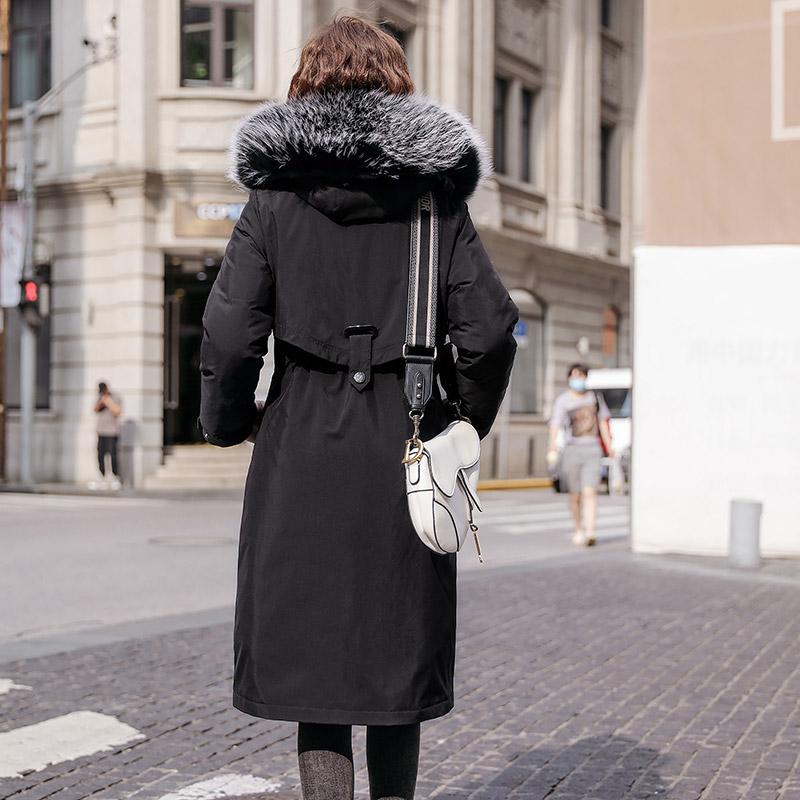 Women Winter Casual Jacket Coat Parker Warm Cotton Liner Long Hooded Fur Collar Adjustable Waist Solid Beige Black Blue Navy Khaki Green M-XXXL