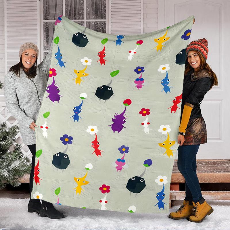 Pikmin printed throw blanket—lightweight,soft,warm;versatile blanket for all seasons—perfect as &air-conditioning throw,nap blanket