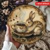 Винтажная круглая металлическая табличка с кроликом для кофе 20 см, настенный декор для дома, кухни, сада, кафе, офиса, уникальный подарок