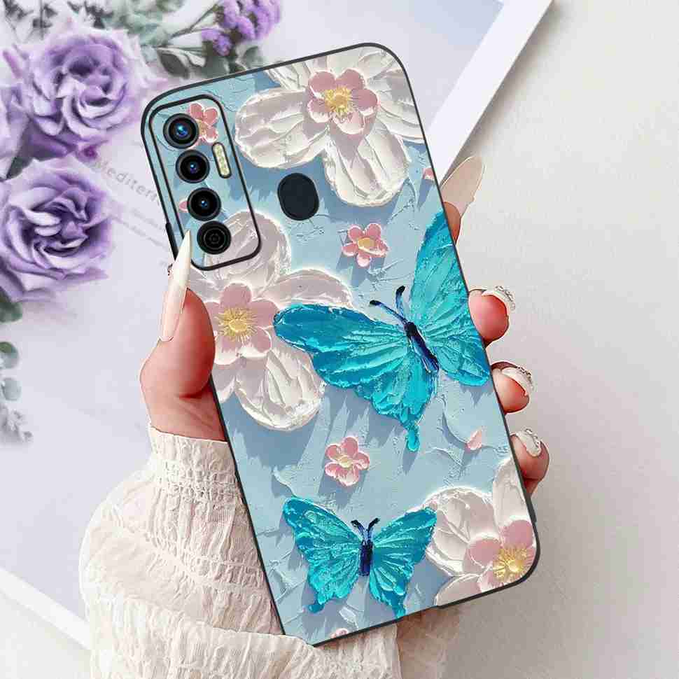 Cute Cat Cover For Tecno Camon 17 Case CG6 CG6j Silicone Soft Protection Shell For Tecno Camon 17 Camon17 Back Cover Casing 6.6"