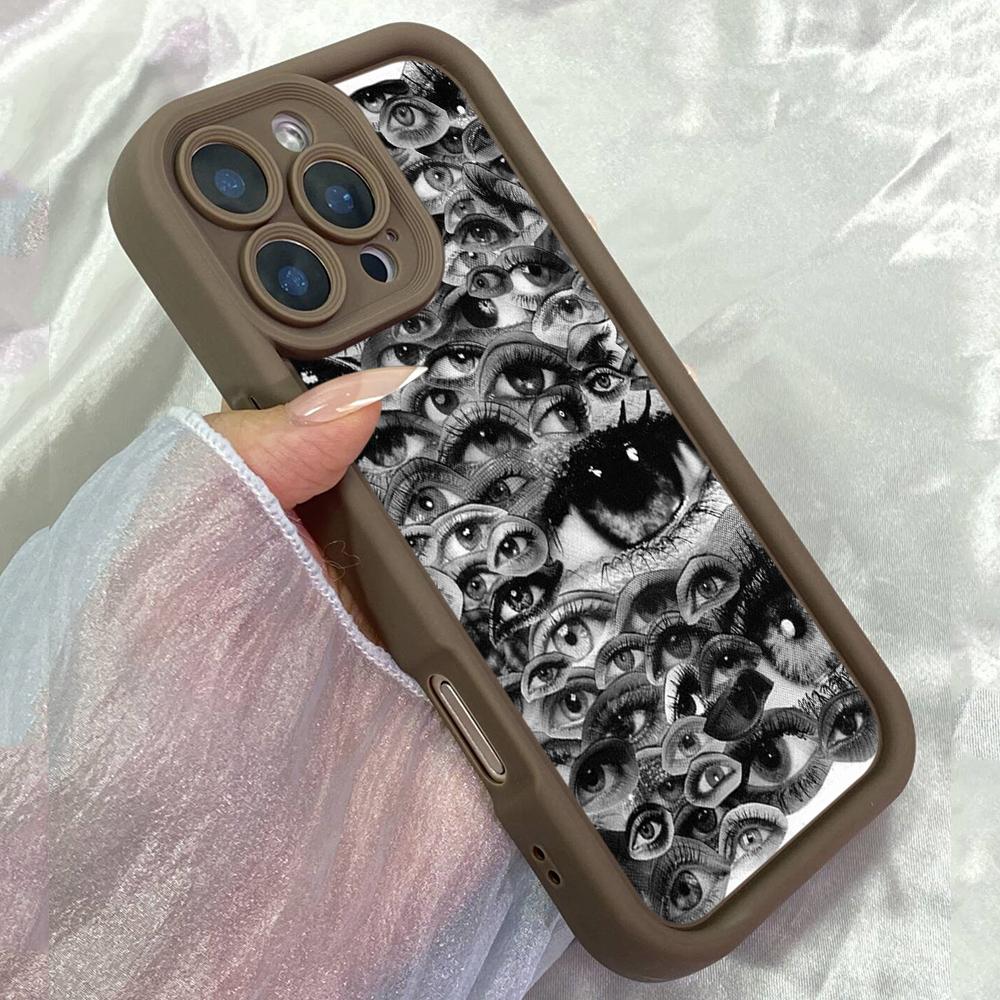 JT329 Коллаж из глаз журналов Арт для iPhone 17 16 15 14 Pro Max Samsung S26 S25 Ultra A17 A16 A07 A56 A13 A14 A15 A06 Xiaomi 15T Redmi 15c Мягкий чехол