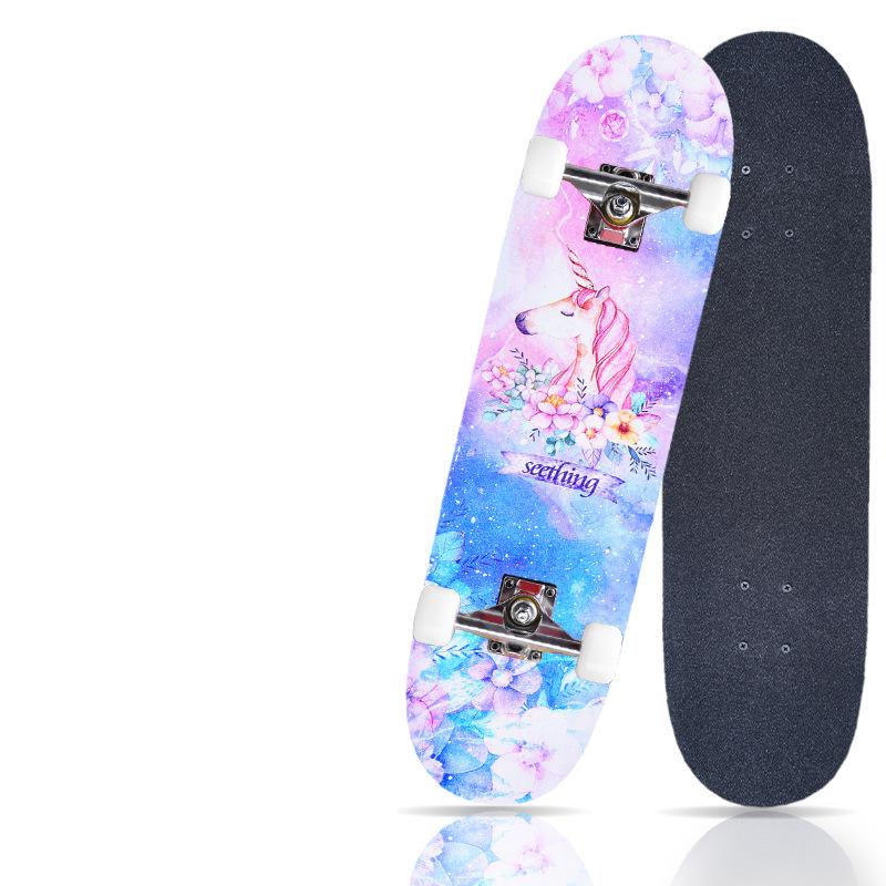 Pro Skateboard: Beginner-Ready Maple Longboard with Double Kick Deck for Adults & Kids