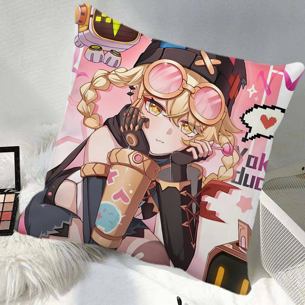 Jahoda Genshin Impact Game Pillow Case Square Pillow Bedroom Sofa Leisure Comfort Cushion Car Home Decoration