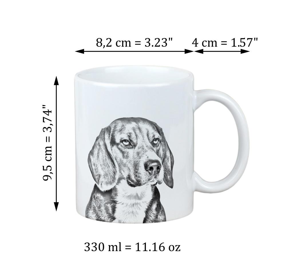 Beagle - cup with a dog, cheerful cup for a dog lover, personalized gift from the Art-Dog brand