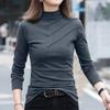 Женский модный повседневный однотонный топ с длинным рукавом
