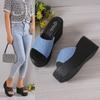 Beach Flip-flops Summer Slope Heels One-line Thick-soled Slippers Women's Muffin-soled Shoes