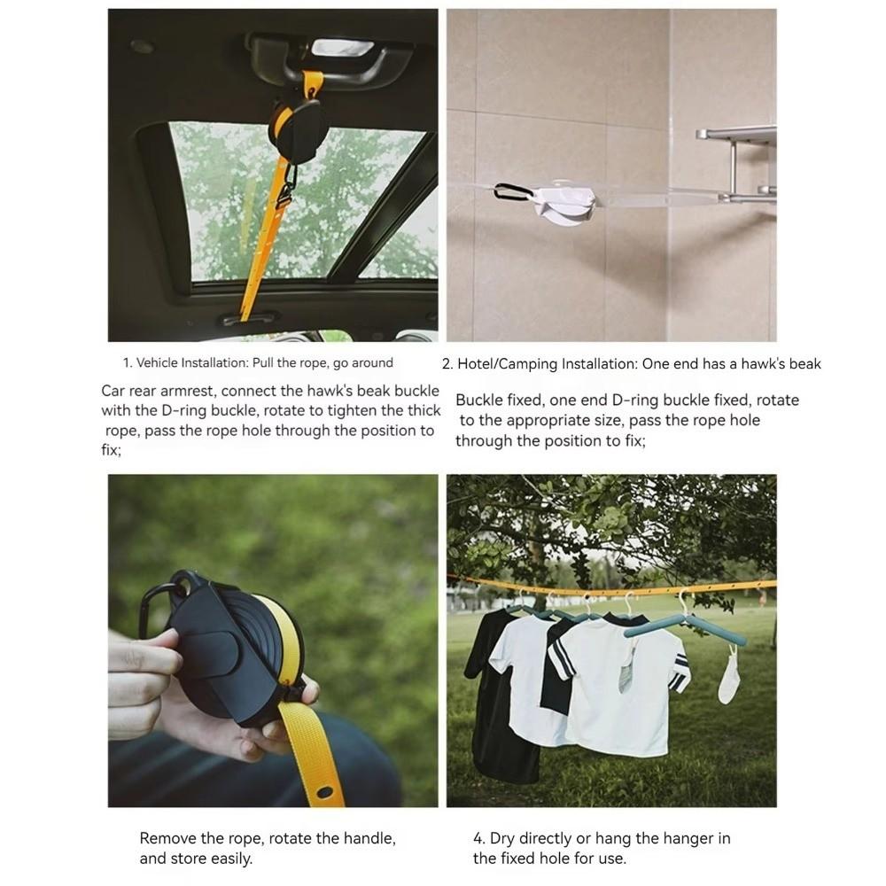 Adjustable Portable Drying Rope 3.6M Length Travel Clothesline Travel Clothesline