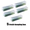 1/5-Pack Kitchen Long Rectangular Food Storage Containers, Plastic Reusable Refrigerator Organizer Boxes