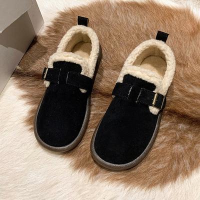 Туфли на плоской подошве из коровьей замши с круглым носком, весна/осень, однотонные женские туфли на распродаже 2024 года, высококачественные лаконичные туфли с пряжкой на ремне Sapatos Baixos