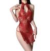 Sex underwear sexy water drop hollow disc buckle pendant lace temptation high waist split fork antique cheongsam
