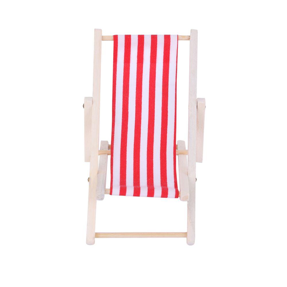 Аксессуары для комнаты Кукольный домик Пляжное кресло Складное Полосатое Палубное Загар Игрушка Кукла Миниатюрная Мебель