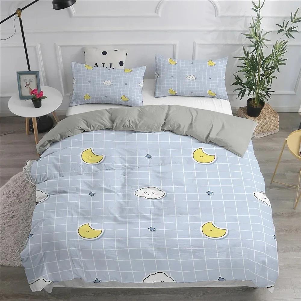 Cartoon Bedding Set Cute Cats Comfortable Duvet Quilt Cover Pillowcase Bedding Set Children Bedroom Decoration Home Textile