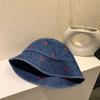 Heart Loving Retro Pattern Fisherman Hat Unisex Denim For Outdoor Activities