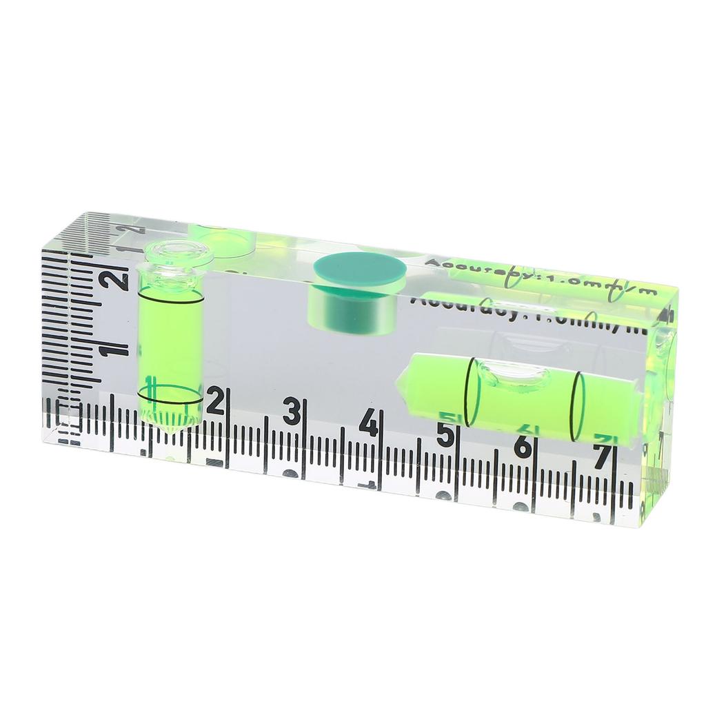 Mini Level Ruler with 1 Magnet Small Acrylic Level Tool for Horizontal and Vertical Measurement 75x25x15mm
