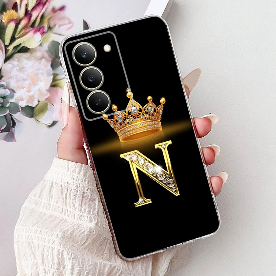 Для Realme 14x 5G Чехол Роскошные Буквы Короны Мягкий Силикон Тонкие Чехлы для Телефона Для OPPO Realme 14x Задняя Крышка на Realme14x Защитный Чехол