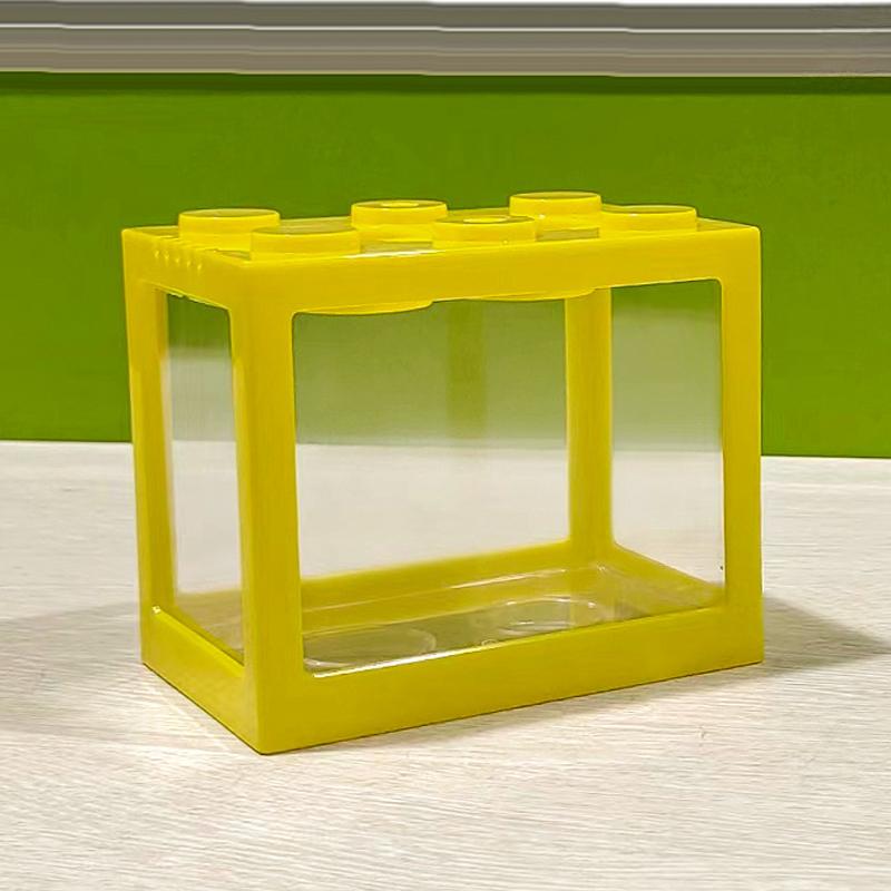 1 шт. Домашний блок Аквариум для рыбок Петушков Маленький Настольный Мини-аквариум Штабелируемый Креативный Дизайн Аквариум