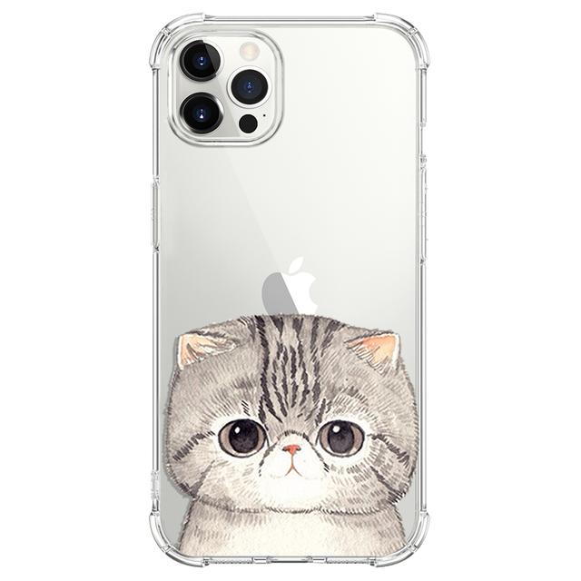 Cartoon Cute Cat Shockproof Phone Case For Iphone 12 13 Mini 11 Pro Max Xr X Xs Max 7 8 6 6s Plus Se 2020 Clear Soft Back Cover