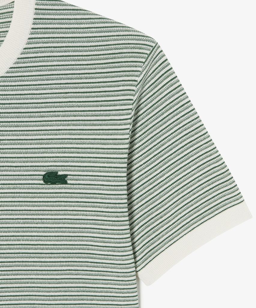 LACOSTE Мужской пуловер с коротким рукавом и круглым вырезом в мультиполоску Ah307E-56G 132