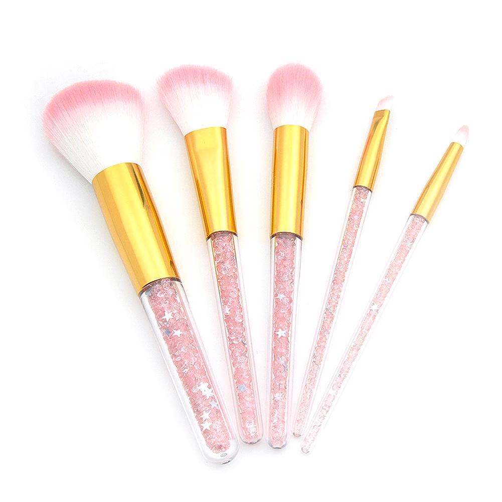 Makeup Brush Set Cosmetic with Transparent Handle for Women Foundation Face Powder and More