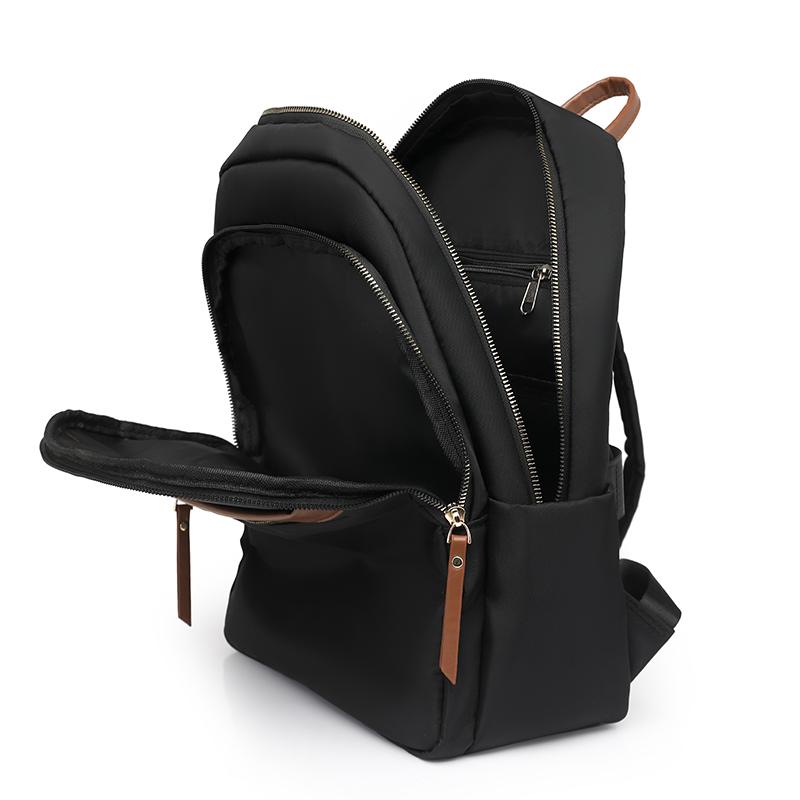 Nylon Color Block Backpack Women's Lightweight Travel Backpack Student Commuter Computer Schoolbag